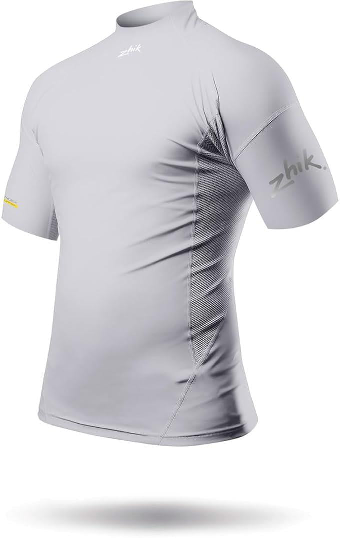 Zhik Mens Short Sleeve Spandex Rash Vest Top - Platinum