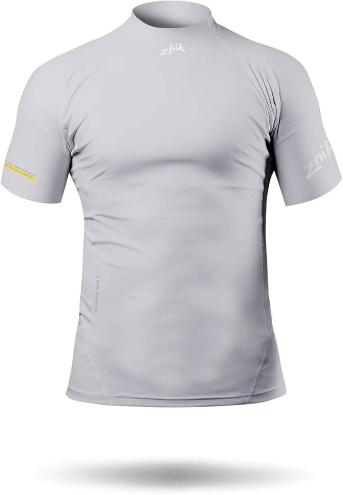 Zhik Mens Short Sleeve Spandex Rash Vest Top - Platinum