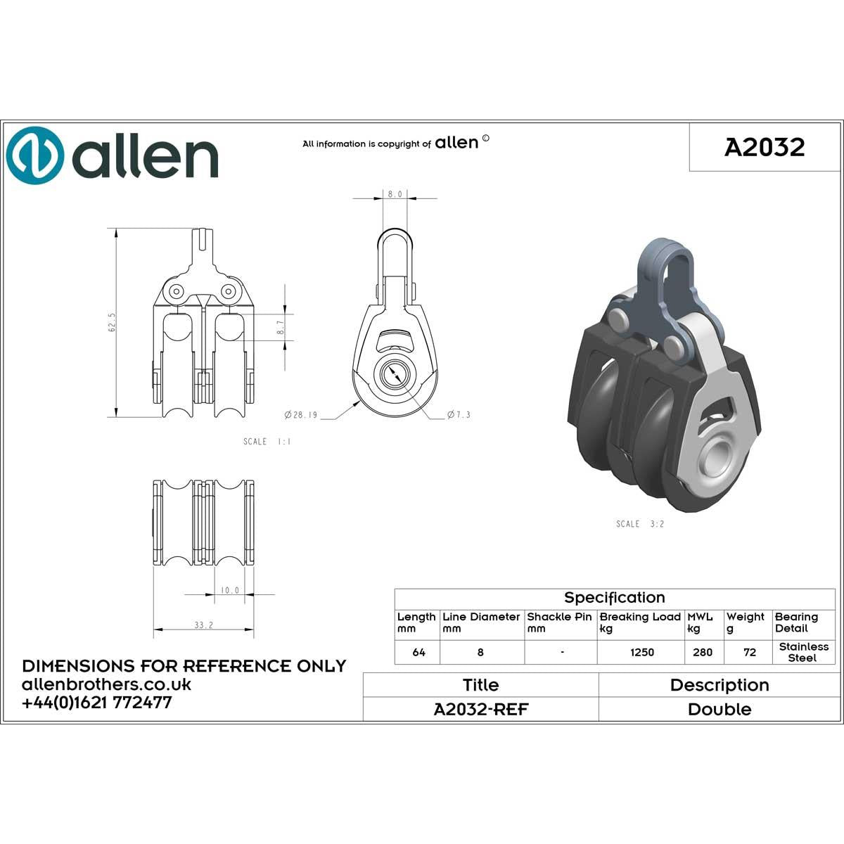Allen 30mm Double Block
